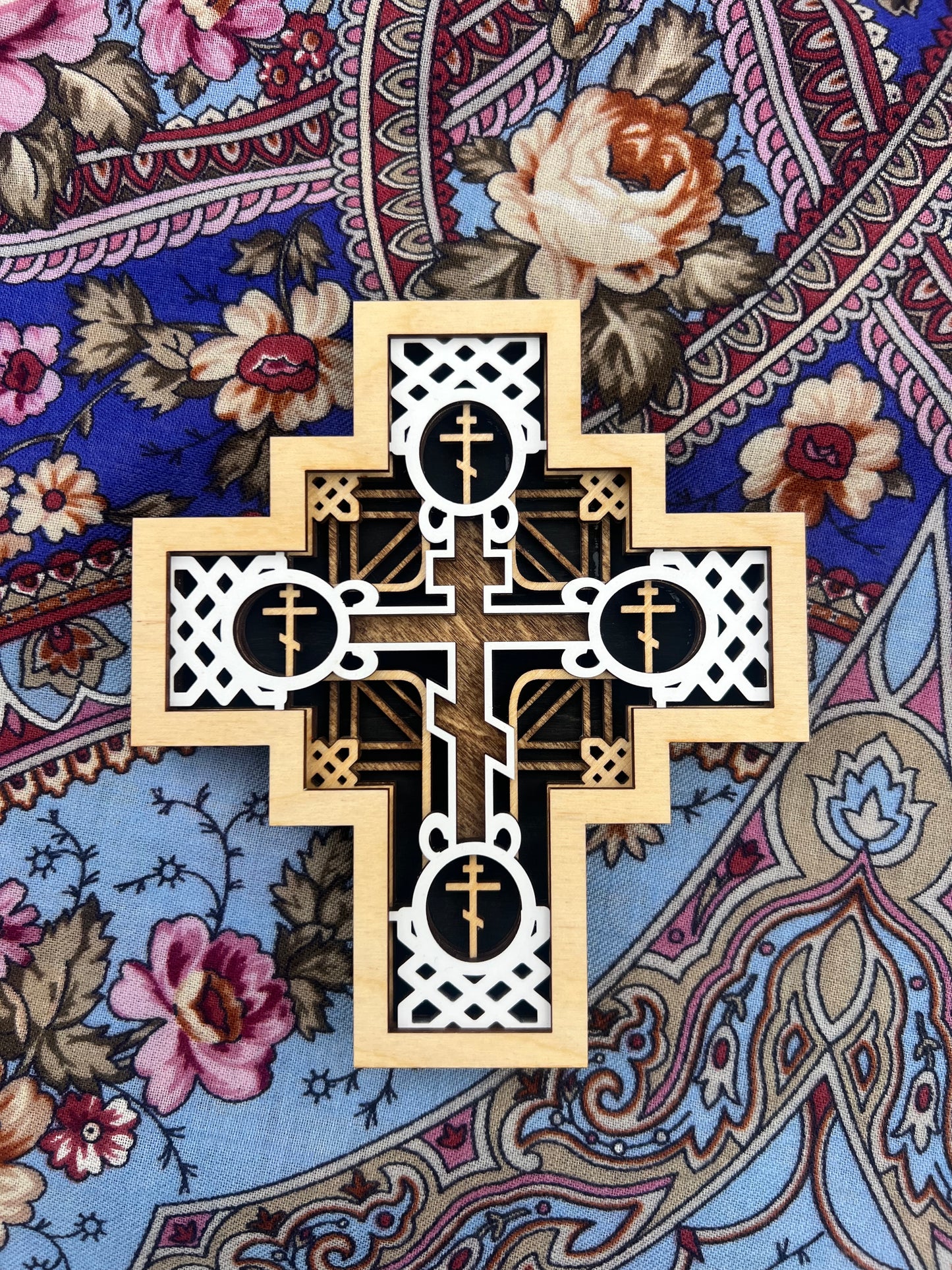 Russian Orthodox Cross | 5 laser-cut layers
