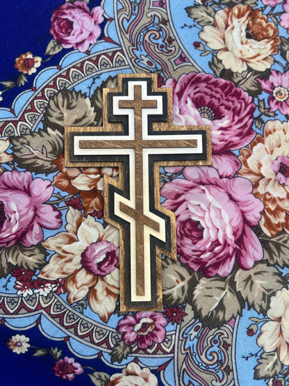 Traditional Orthodox Three-Bar Cross | 4 laser-cut layers