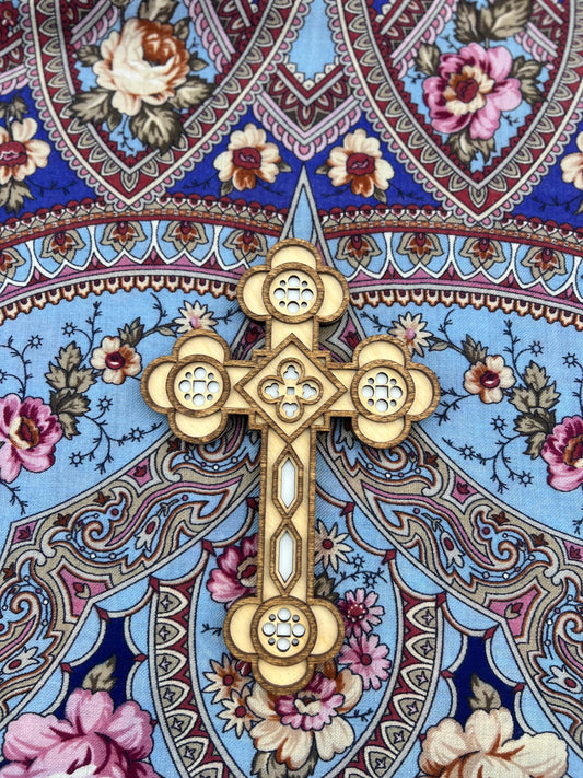 Antiochian Orthodox Wood Cross | 3 laser-cut layers