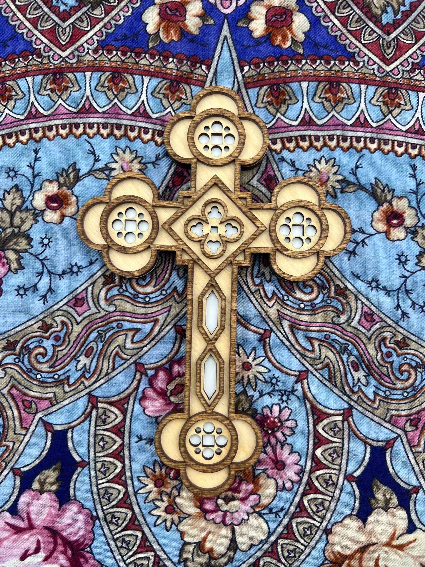 Antiochian Orthodox Wood Cross | 3 laser-cut layers