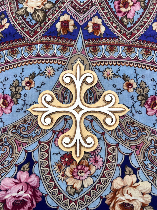 Greek Style Orthodox Cross | 3 laser-cut layers