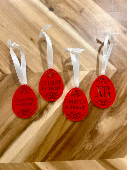 Pascha Red Egg Acrylic Ornament
