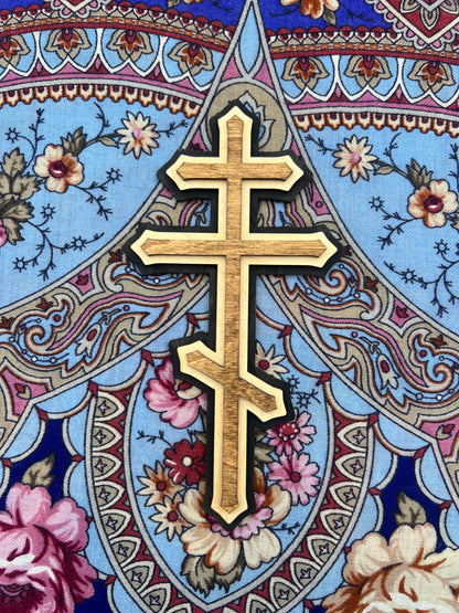 Russian Orthodox Three-Bar Cross | 3 laser-cut layers