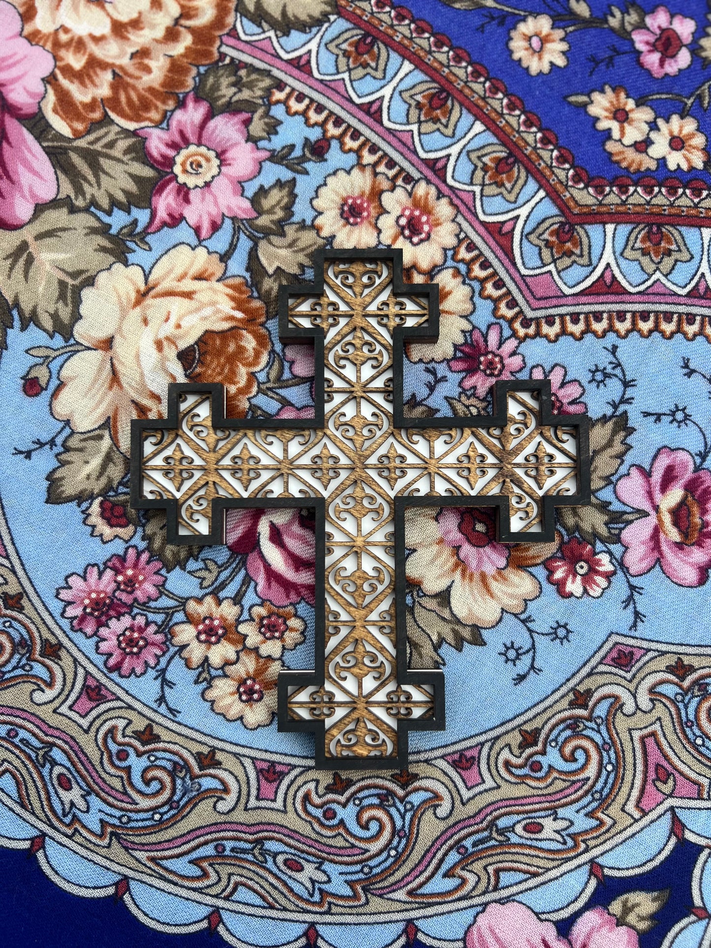 Jerusalem Style Orthodox Cross | 3 laser-cut layers