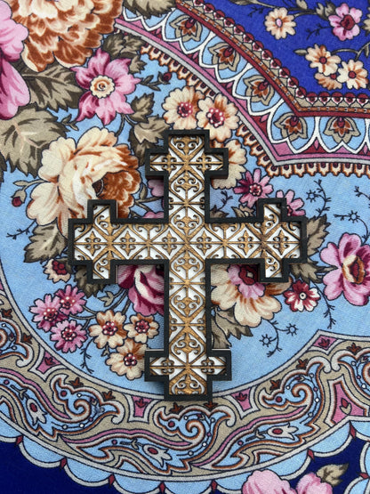 Jerusalem Style Orthodox Cross | 3 laser-cut layers