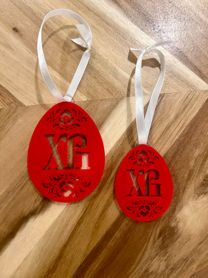 Pascha Red Egg Acrylic Ornament