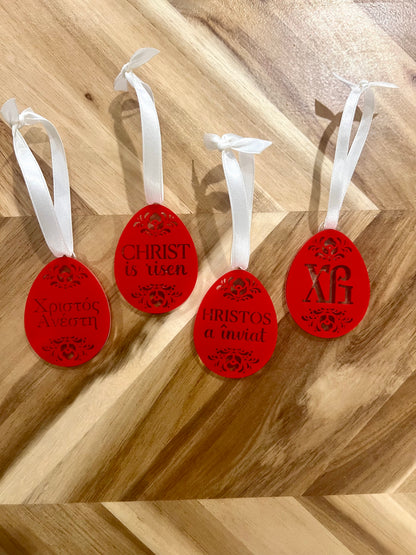 Pascha Red Egg Acrylic Ornament