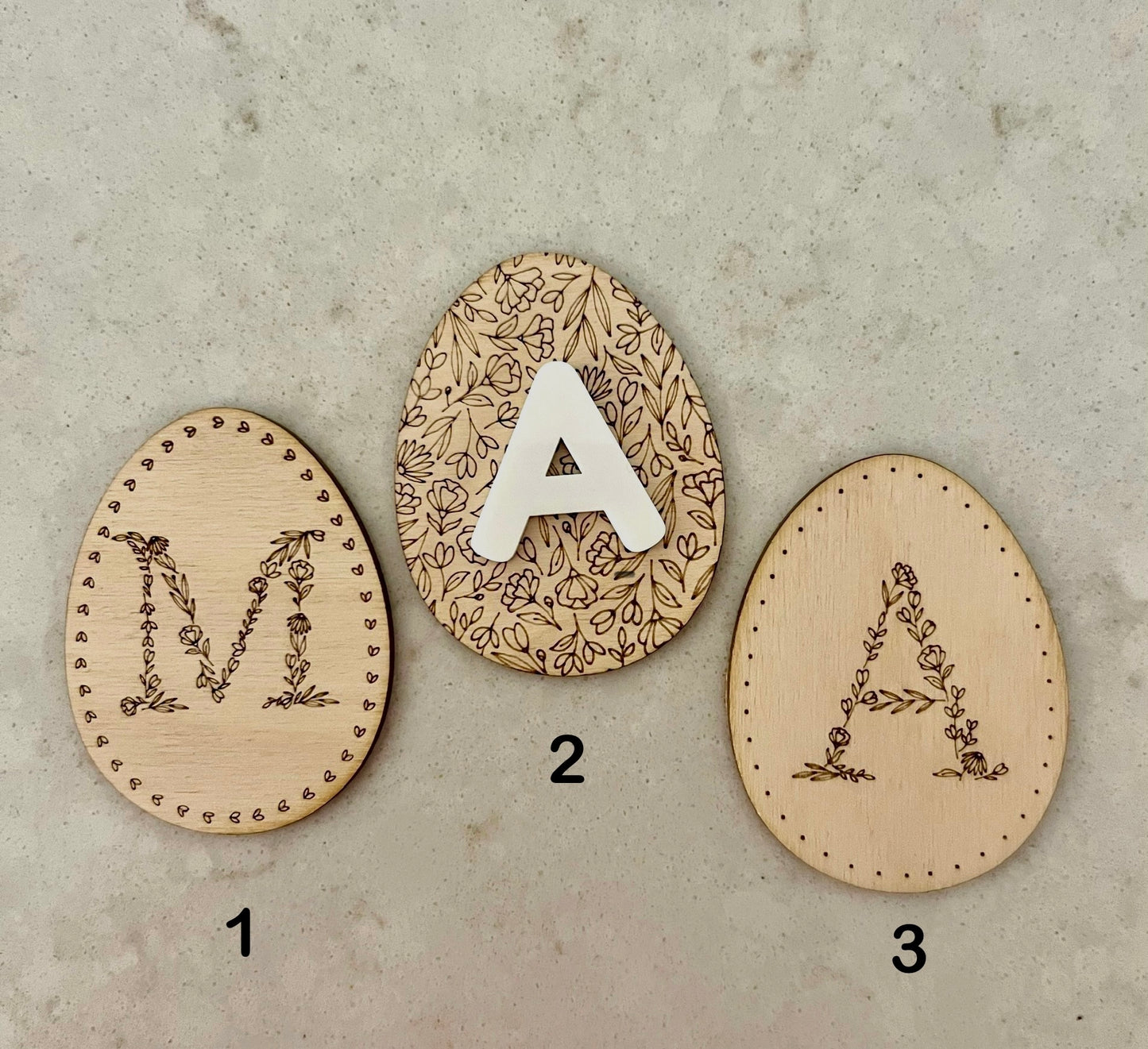 Floral Initial Easter Ornaments