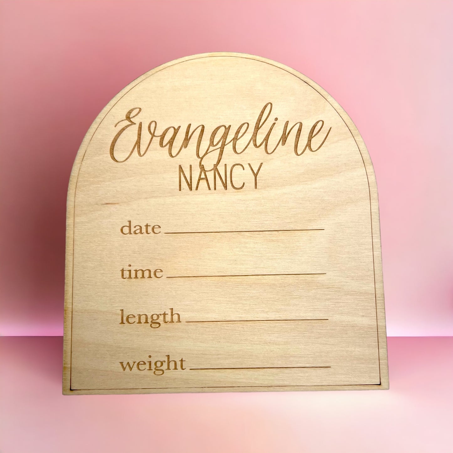 Double Arched Birth Announcement