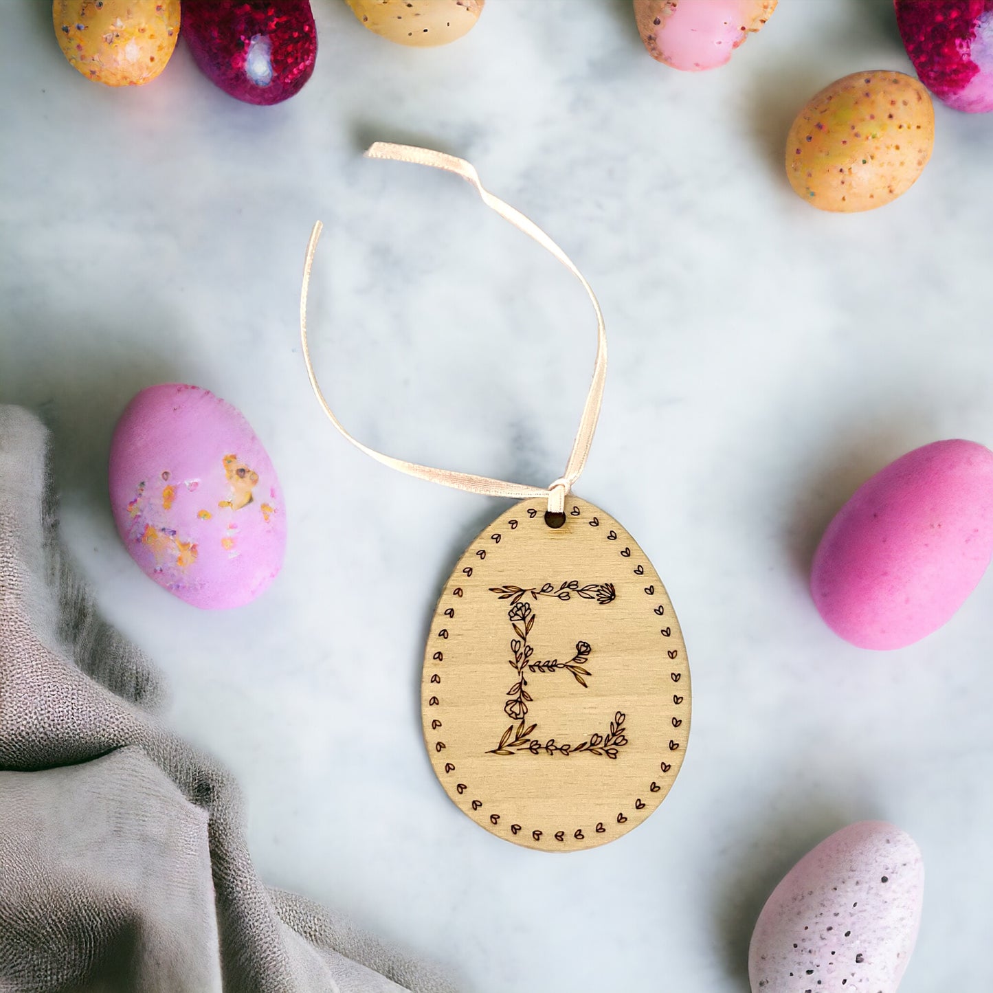 Easter Tag | Floral Initials