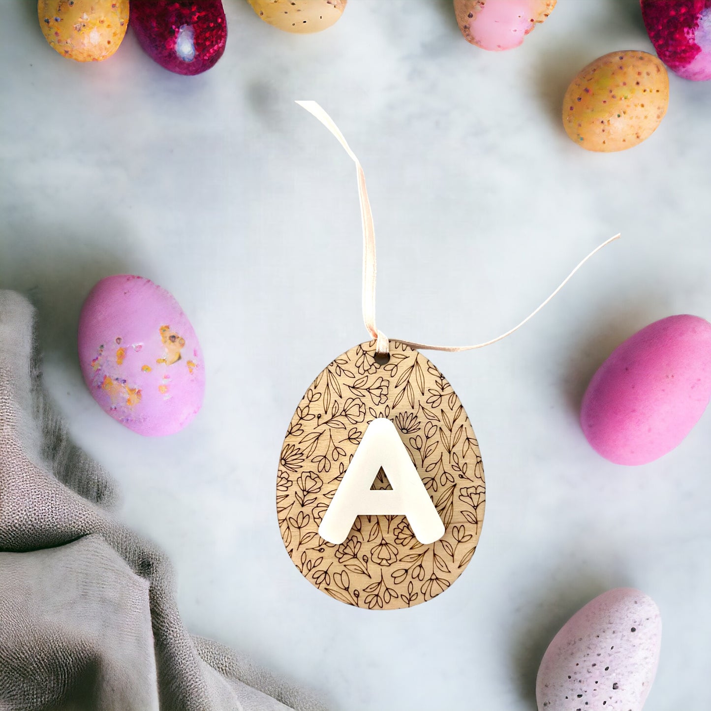 Easter Tag | Floral Initials