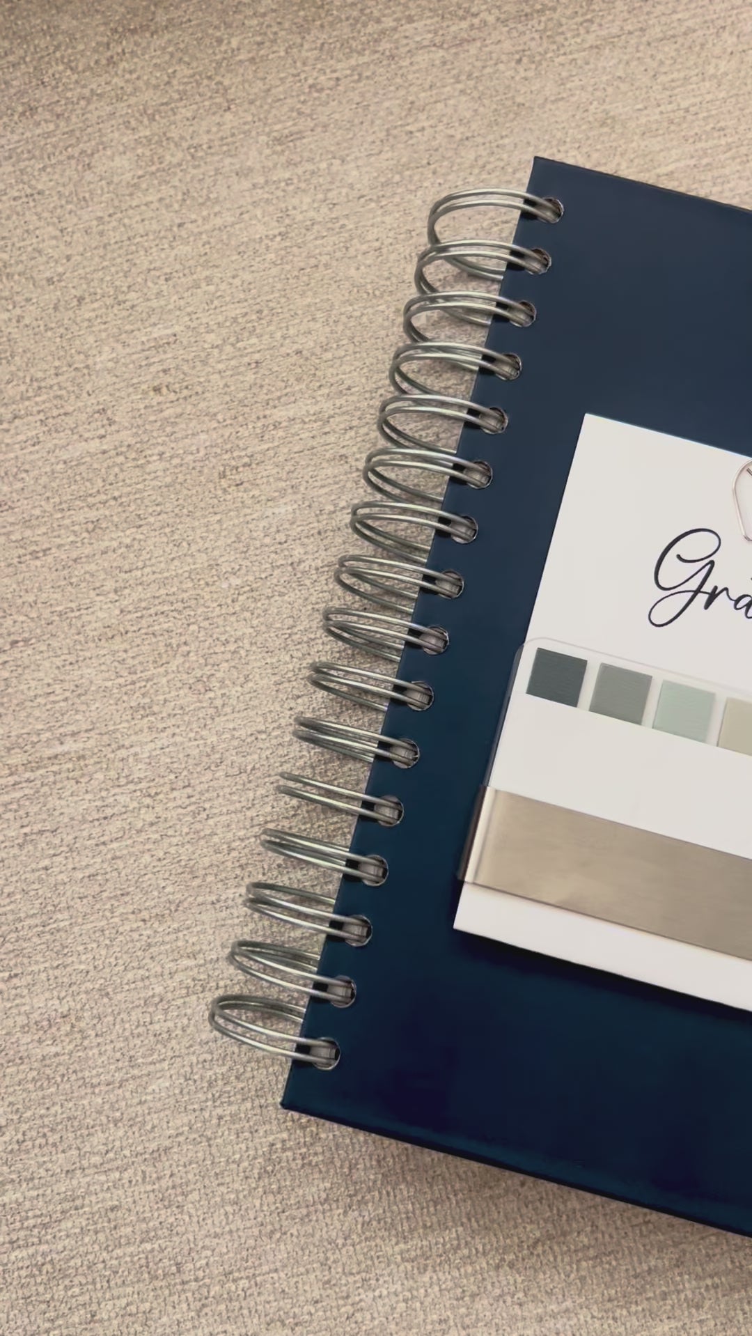 a video showing the front cover of the year - a navy, spiral Orthodox undated life planner with four tabs of resources for organizing your days, keeping your faith close, maintaining your home and knowing where your finances stand - all at your fingertips.

if you preorder, you will receive priority shipping and planner accessories for free.