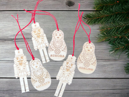 Matryoshka Nesting Doll Ornament & Stocking Tag