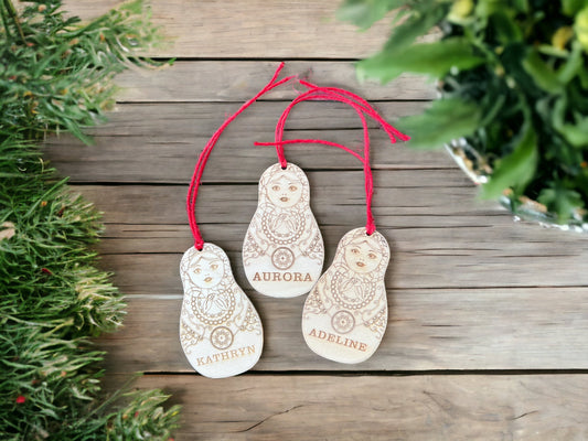 Matryoshka Nesting Doll Ornament & Stocking Tag